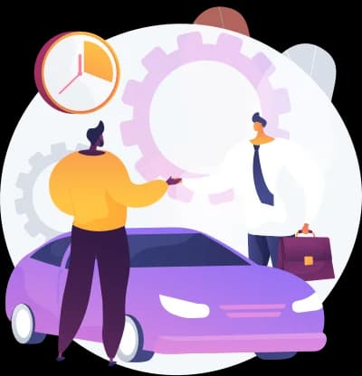 A sold car being picked up