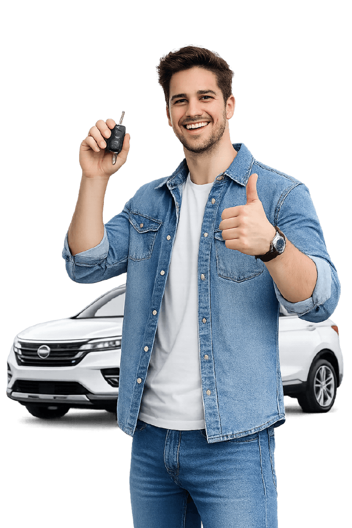 GetGoing customer holding the keys to their new car